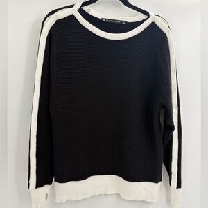 Blanc Noir Snap Button Intercept Cashmere Blend Pullover Sweater Size Small